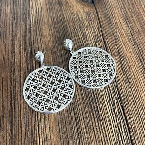Tory Burch silver logo earrings